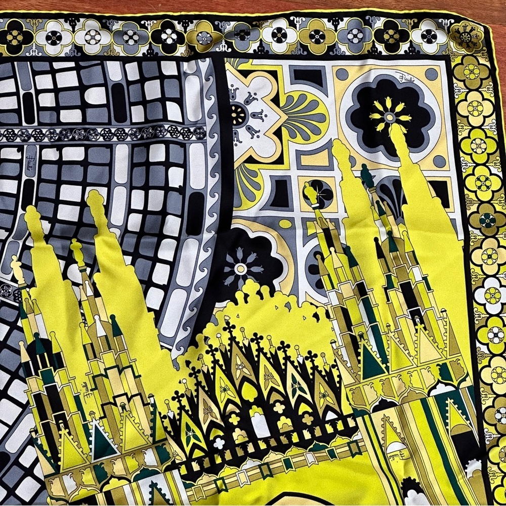 Emilio Pucci Cities of‎ the World Milan Duomo Silk Scarf Rare Collectible Print - Picture 7 of 13